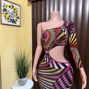 Vibrant One-Shoulder Mini Dress